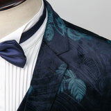 Mens Prom Suits Evening Dress Men's Suit Three-Piece Suit Fashion Casual Printing Craft Velvet Suit Suit Performance Suit