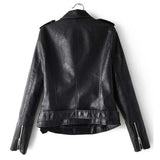 Hot Pink Motorcycle Jacket Autumn Women Clothing Pocket Zipper Sexy Slim-Fitting Biker PU Leather Coat