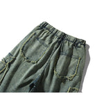 Men Jean Shorts Washed Denim Shorts Men's High Street Fashion Brand Multi-Pocket Shorts Summer