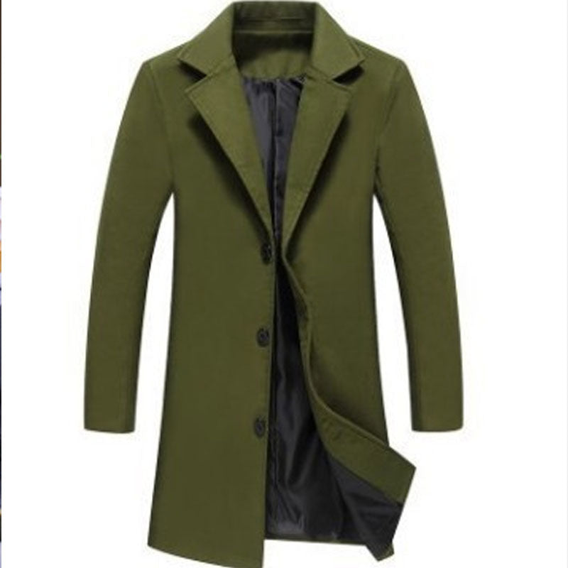 Men's Autumn and Winter Clothing Men's Clothing Slim Mid-Length Trench Coat Men's Coat Casual Fashion Men Coat Men Winter Outfit