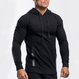 Gyms Fitness Men Sports Hoodie Bodybuilding Workout Jogging Men's Athletic Sweatshirts Autumn Sports Sweater Men Slim-Fitting Patchwork Hoodie Jacket