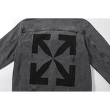 Autumn Letter Arrow Denim Jacket Coat Men And Women Owt