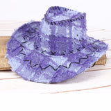 Bullhide Denim Hat Spring and Summer Men's and Women's Brushed Plaid Western Cowboy Hat