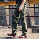 Men's Work Pants Men Stretch Work Trousers Straight Leg Pant plus Size Loose Men's Overalls Pure Cotton Straight Men's Casual Pants