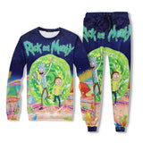 Rick and Morty for Men Men's Casual Suit Sports Fall Winter Hoodie Printed Long-Sleeved Trousers Two-Piece Set Rick Morty Rick