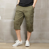 Men's Capris Pants Below The Knee Shorts Summer Work Clothes Pants Loose Shorts Casual Sports