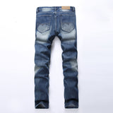Men Distressed Jeans Man Ripped Jean Destruated Denim Pants Men Ripped Straight Jeans Casual Slim Fit Oversized Trousers