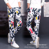 Straight Leg Jeans Slim Trouser Printed Jeans Straight Slim Fit Men's Casual plus Size Stretch