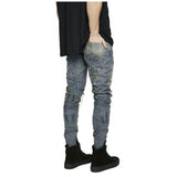 Distressed Jeans Destrued Jean Ripped Jeans Men's Stretch Slim Fit Skinny Pants Ripped Pnats