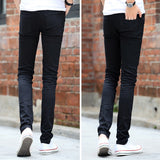 Distressed Jeans Deconstructed Jean Ripped Pants Men's Slim Stretch Jeans Skinny Pants