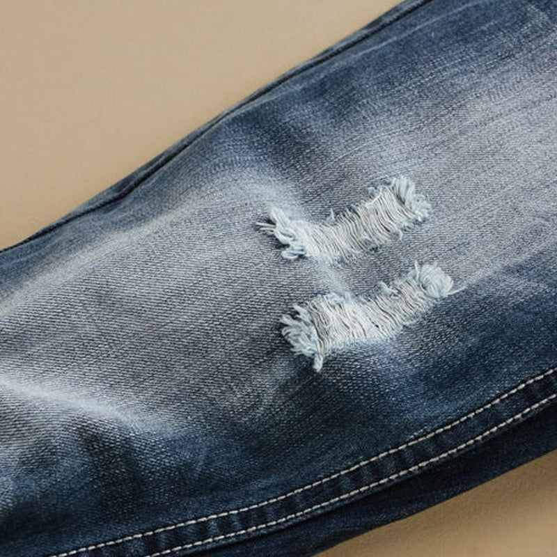 Men Distressed Jeans Man Ripped Jean Destructed Denim Pants Men's Straight Jeans Slim Fit plus Size