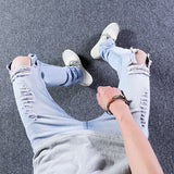 Ripped Jeans Distressed Jeans Destructed Skinny Pants Men's Trousers plus Size Retro Sports