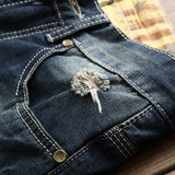 Men Distressed Jeans Man Ripped Jean Destructed Denim Pants Personality Pencil Pants Slim Fit Trousers