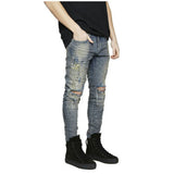 Distressed Jeans Destrued Jean Ripped Jeans Men's Stretch Slim Fit Skinny Pants Ripped Pnats