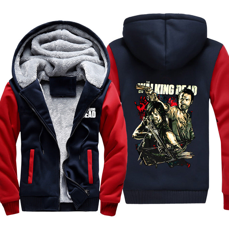 The Walking Dead Clothes Thickened Hooded Sweatshirt Men's Coat