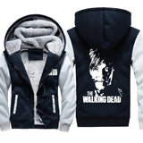 The Walking Dead Clothes Velvet Padded Hooded Sweatshirt Men's Jacket Casual Fashion