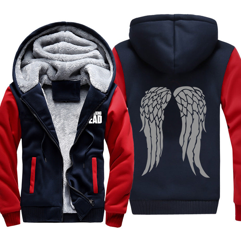 The Walking Dead Clothes Thickened Hooded Sweatshirt Casual Autumn and Winter Men's Coat Anime