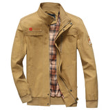 Men Fit Bomber Jacket Windbreaker Moto Street Coat Embroidered Military Uniform Men's Jacket plus Size Workwear Cotton Casual Coat Men