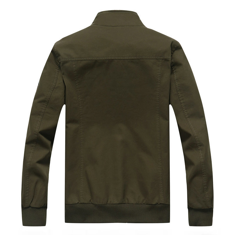 Men Fit Bomber Jacket Windbreaker Moto Street Coat Embroidered Military Uniform Men's Jacket plus Size Workwear Cotton Casual Coat Men