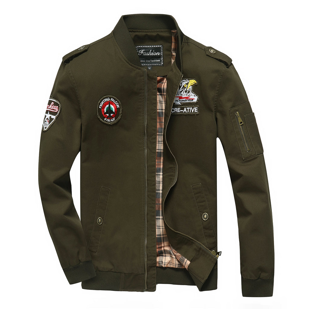 Men Fit Bomber Jacket Windbreaker Moto Street Coat Men's Jacket Autumn Military Suit plus Size Air Force Casual Coat Men