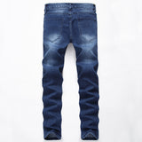 Distressed Jeans Destrued Jean Ripped Pants Men's Zipper Kanye West Stretch Slim plus Size Exercise Pants