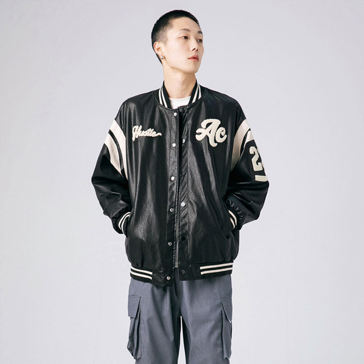 Men's Spring Flower Print Stitching Fashion Brand Baseball Uniform Men's Loose Casual Jacket Student Men Coat