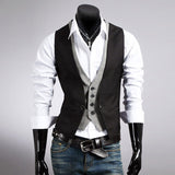 Mens Dress Vests Business Waistcoat Fall Winter Men Blazer Vest Coat
