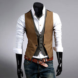 Mens Dress Vests Business Waistcoat Fall Winter Men Blazer Vest Coat