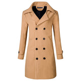 Men's Large Size Retro plus Size Trench Coat Men's Double-Breasted Mid-Length Hollow Coat Jacket Men Spring Trench Coat