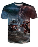 Captain America T Shirt Digital Printing Short-Sleeved T-shirt Men