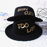 Fedora Golf Hats Autumn and Winter Hat Letters Fedora Hat Men and Women Fashion
