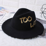 Fedora Golf Hats Autumn and Winter Hat Letters Fedora Hat Men and Women Fashion