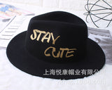 Fedora Golf Hats Autumn and Winter Hat Letters Fedora Hat Men and Women Fashion