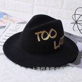 Fedora Golf Hats Autumn and Winter Hat Letters Fedora Hat Men and Women Fashion