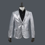 Mens Prom Suits Sequined Stand Collar Trim