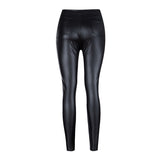 Faux Leather Pants Autumn And Winter Women 'S Street Pleated Leather Pants Tight Stretch Feet Pants