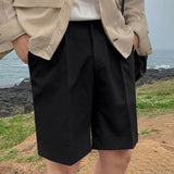 Men Bermuda Shorts Men's Summer Suit Shorts Youth Thin Hong Kong Style Casual Pants Fashion