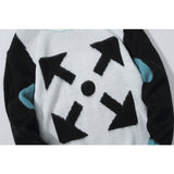 Autumn And Winter Arrow Print Round Neck Bottoming Shirt Knitted Sweater Owt
