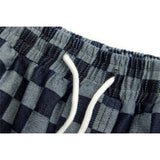 Mens Jean Shorts Fashion Brand Plaid Stitching Denim Shorts Street Fashion Loose Casual Shorts Summer Straight Short Pants