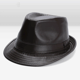 Bullhide Denim Hat Black Leather Hat Male Spring, Autumn and Winter Top Hat Cowboy Hat Gentleman Fedora Hat