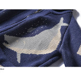 Men Fair Isle Sweater Cottagecore Outfits Men's Autumn Winter Retro Lapel Sweater Casual Fairland Big Whale plus Size Retro Sports