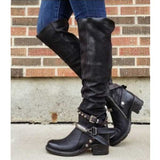 Coachella Cowboy Boots Round Head Height Low Heel Shoes