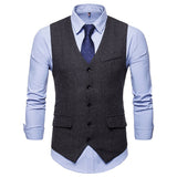 Mens Dress Vests Business Waistcoat Men's Fall Men's Solid Color Suit Vest