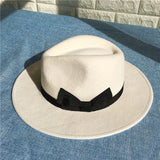 Fedora Golf Hats Autumn and Winter White Hat Female Wool Cowboy Hat