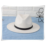 Fedora Golf Hats Autumn and Winter White Hat Female Wool Cowboy Hat