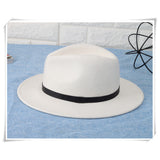 Fedora Golf Hats Autumn and Winter White Hat Female Wool Cowboy Hat