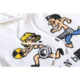 Vlone Hoodie Cartoon Creative Popular Large V Pullover Hoodie Sweatshirts