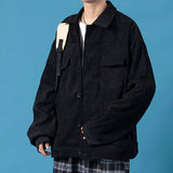 Winter Corduroy Jacket Men's Fleece-Lined Thickened Large Size Sports Fashion Brand Loose Casual Suit Men Shacket