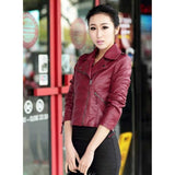 Hot Pink Motorcycle Jacket Spring and Autumn Slim Fit Pink Pu Jacket Biker's Leather Jacket