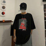 Harajuku Clothing Men's Tshirt Classic Retro Shirts Summer Printed Short-Sleeved T-shirt Men's and Women's Tops Tide